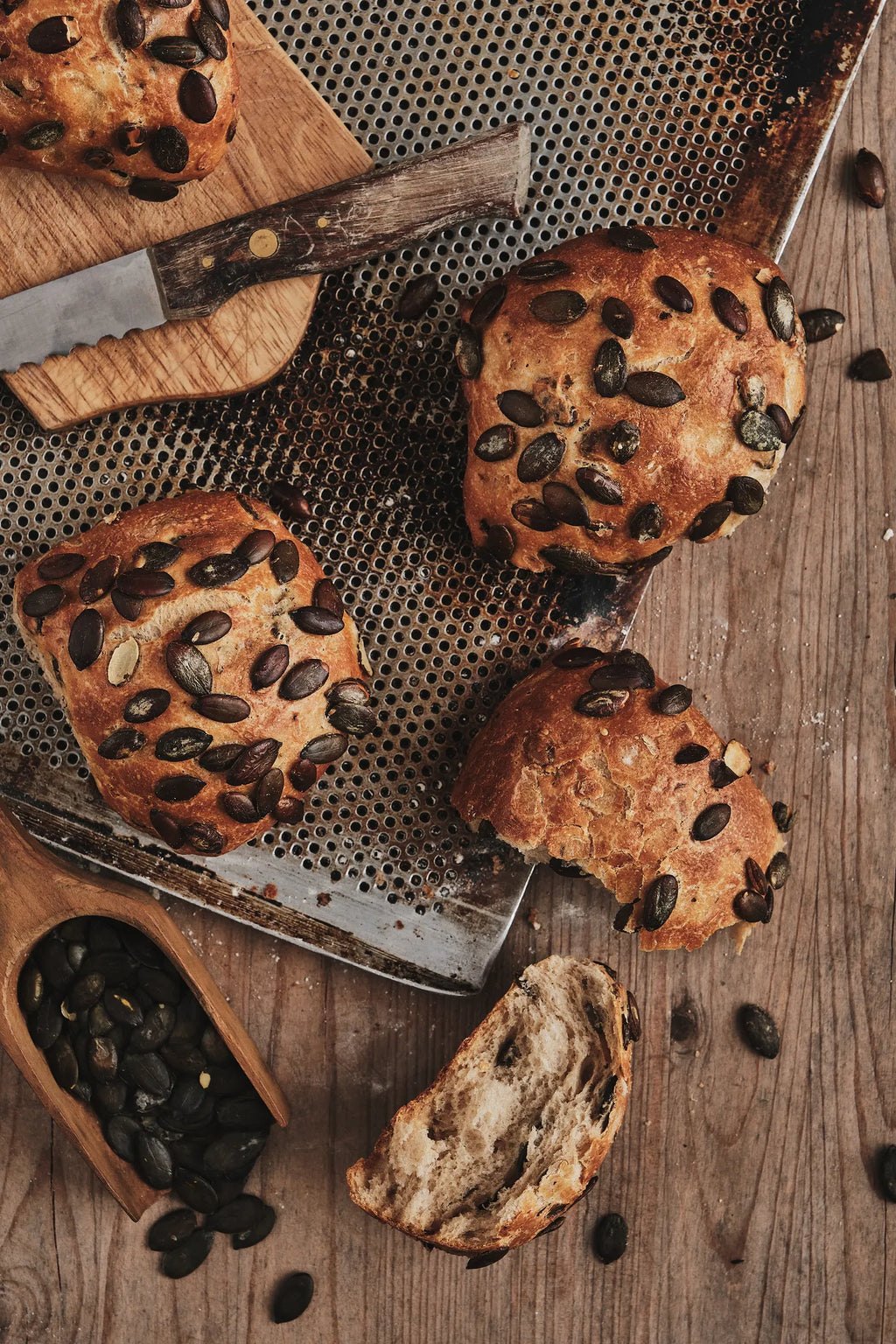 Kürbiskernbrötchen
